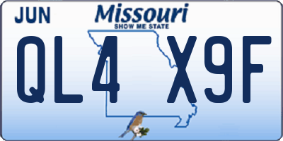 MO license plate QL4X9F
