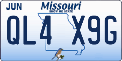 MO license plate QL4X9G