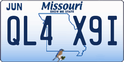 MO license plate QL4X9I