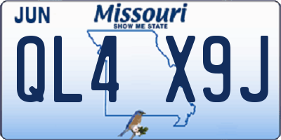 MO license plate QL4X9J