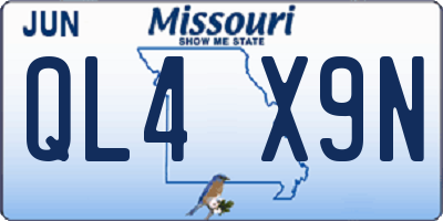 MO license plate QL4X9N