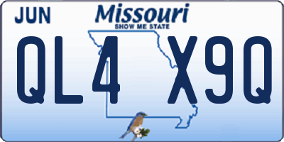 MO license plate QL4X9Q