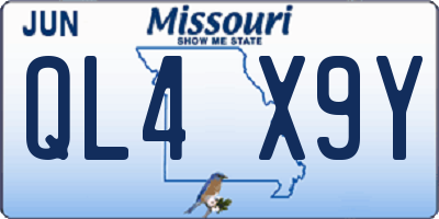 MO license plate QL4X9Y