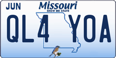 MO license plate QL4Y0A
