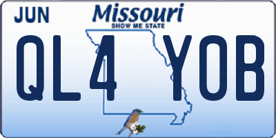 MO license plate QL4Y0B