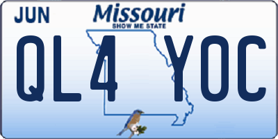 MO license plate QL4Y0C
