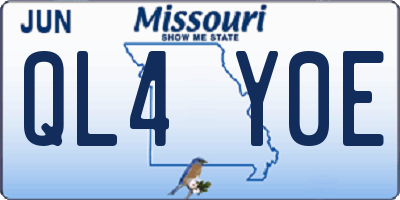 MO license plate QL4Y0E