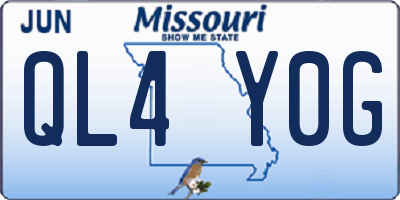 MO license plate QL4Y0G