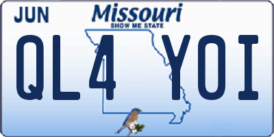MO license plate QL4Y0I