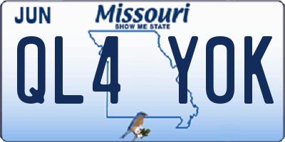 MO license plate QL4Y0K