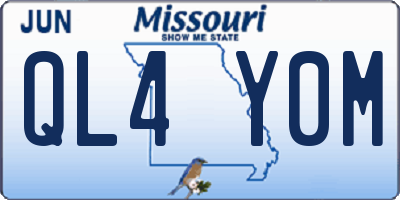 MO license plate QL4Y0M