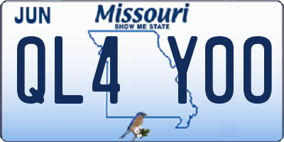 MO license plate QL4Y0O