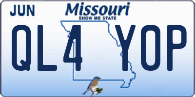 MO license plate QL4Y0P