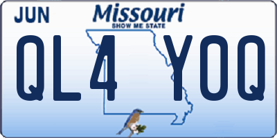 MO license plate QL4Y0Q