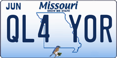 MO license plate QL4Y0R