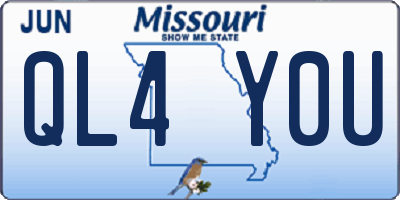 MO license plate QL4Y0U
