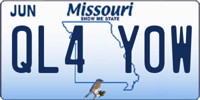 MO license plate QL4Y0W
