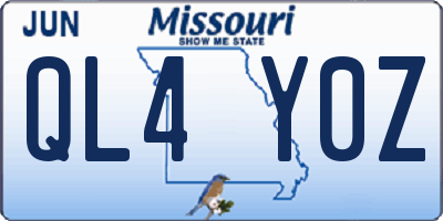 MO license plate QL4Y0Z