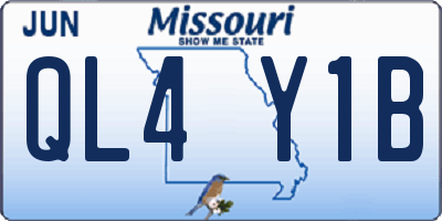 MO license plate QL4Y1B
