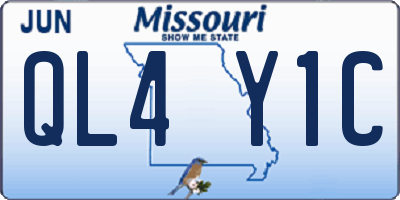 MO license plate QL4Y1C