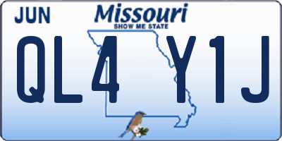 MO license plate QL4Y1J