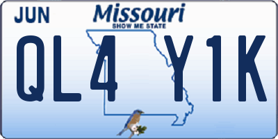 MO license plate QL4Y1K