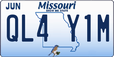 MO license plate QL4Y1M