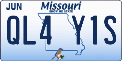 MO license plate QL4Y1S