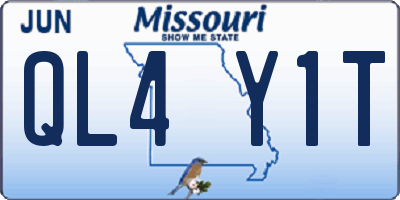 MO license plate QL4Y1T