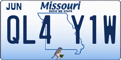 MO license plate QL4Y1W