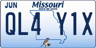 MO license plate QL4Y1X