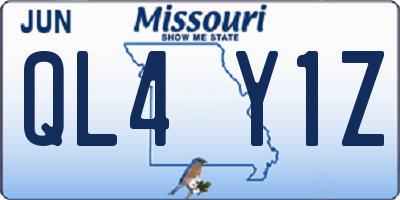 MO license plate QL4Y1Z