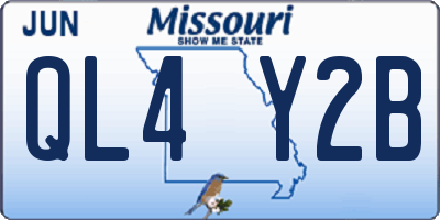 MO license plate QL4Y2B