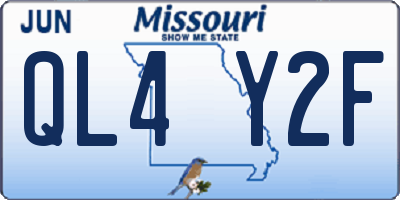 MO license plate QL4Y2F