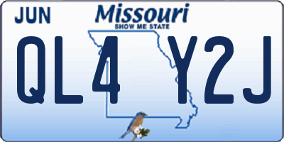 MO license plate QL4Y2J