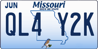 MO license plate QL4Y2K