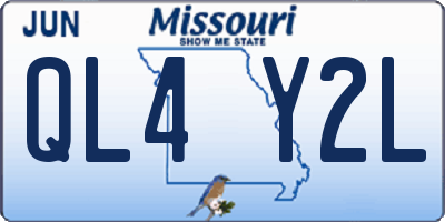 MO license plate QL4Y2L