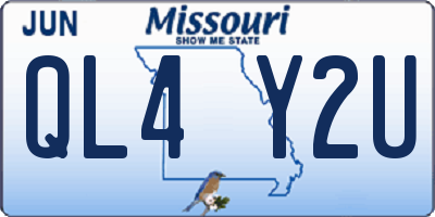 MO license plate QL4Y2U
