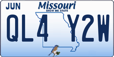 MO license plate QL4Y2W