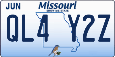 MO license plate QL4Y2Z
