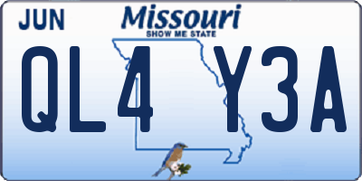 MO license plate QL4Y3A