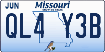 MO license plate QL4Y3B