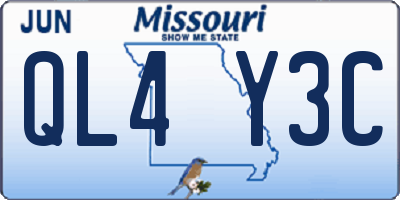 MO license plate QL4Y3C