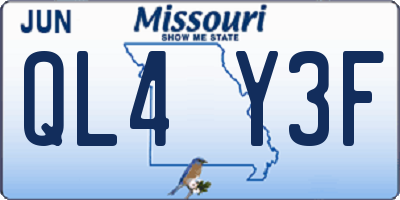 MO license plate QL4Y3F