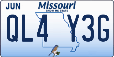 MO license plate QL4Y3G
