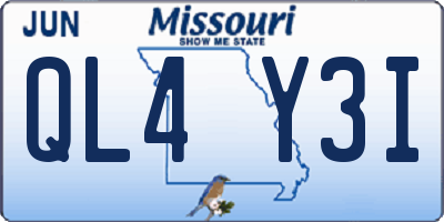 MO license plate QL4Y3I