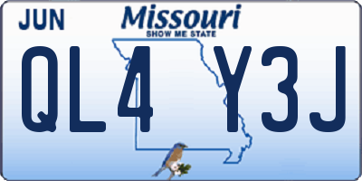 MO license plate QL4Y3J