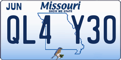MO license plate QL4Y3O