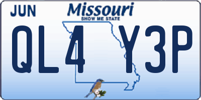 MO license plate QL4Y3P