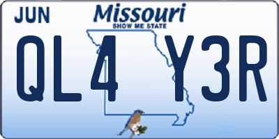 MO license plate QL4Y3R